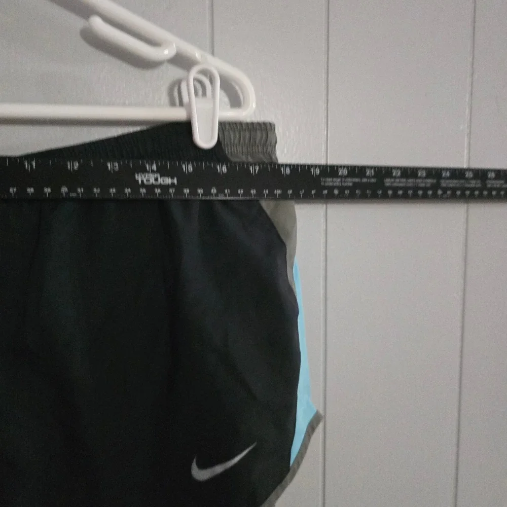 Nike Dri-FIT Running Shorts Womens XL Black Blue Grey Mesh Trim‎ Activewear